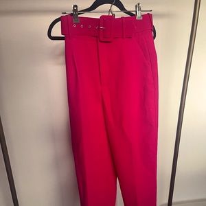 ZARA Hot Pink Belted Pants